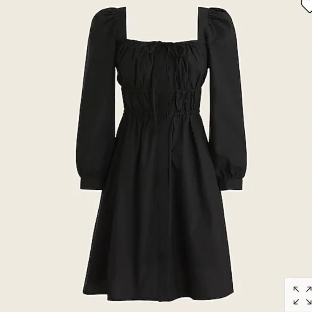 J. Crew Cinched-Waist Cotton Poplin Dress Whimsigoth Black Size 10